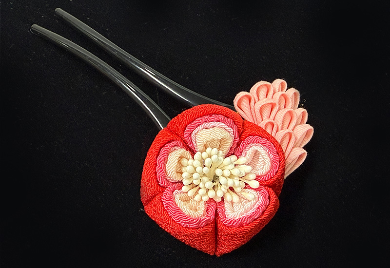 細工纏花單層繁花髮梳